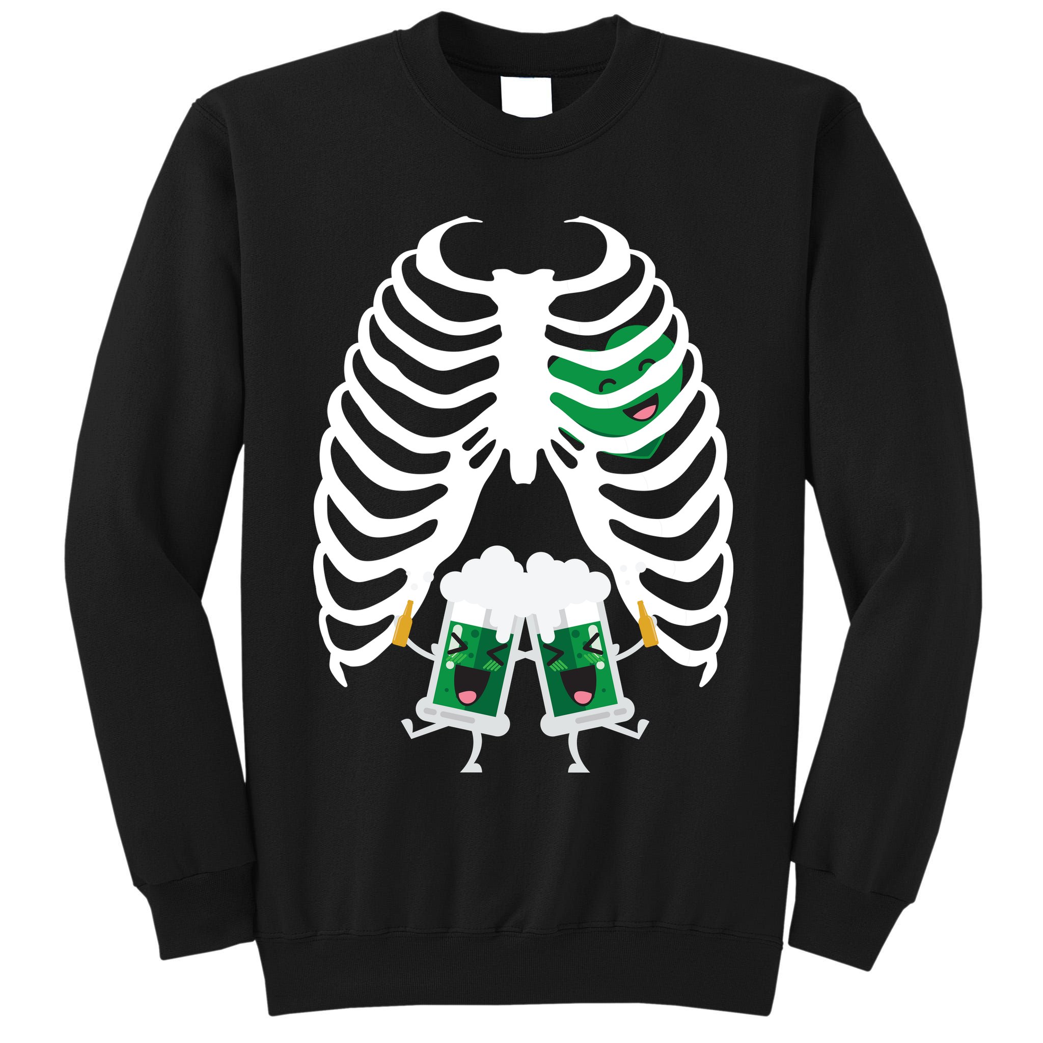 Pregnant Beer Skeleton Irish Baby Tall Sweatshirt