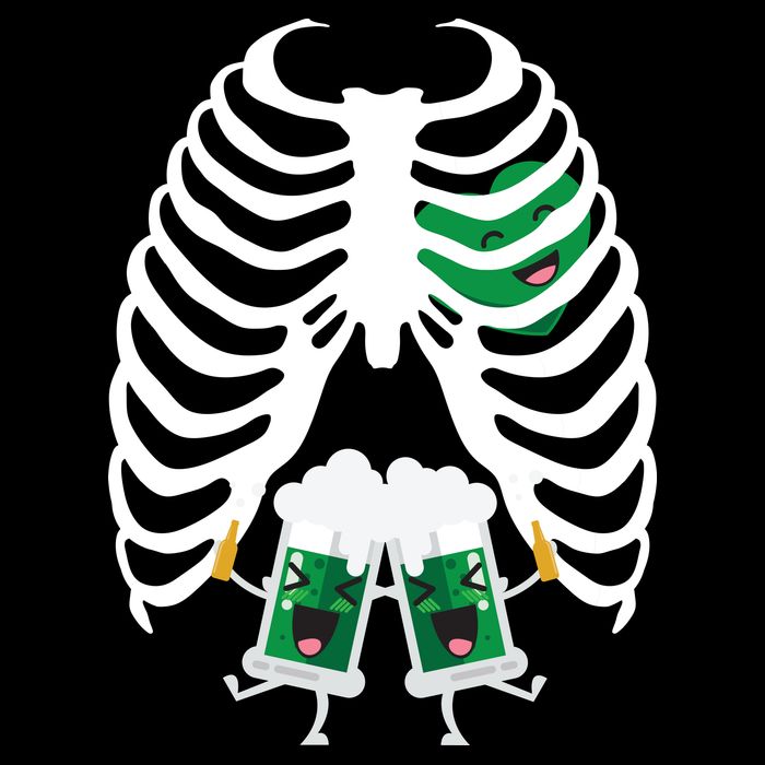 Pregnant Beer Skeleton Irish Baby Baby Bodysuit