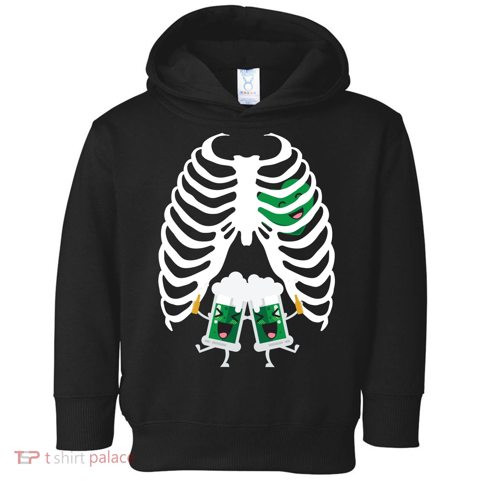 Pregnant Beer Skeleton Irish Baby Toddler Hoodie