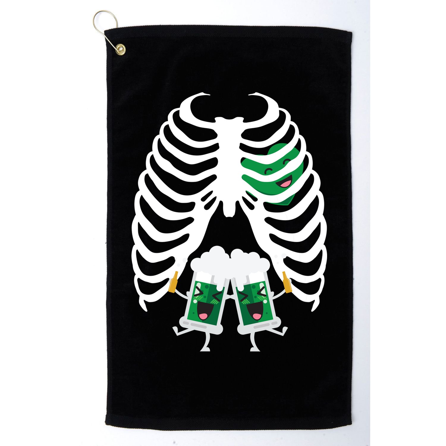 Pregnant Beer Skeleton Irish Baby Golf Towel
