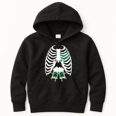Pregnant Beer Skeleton Irish Baby Kids Hoodie