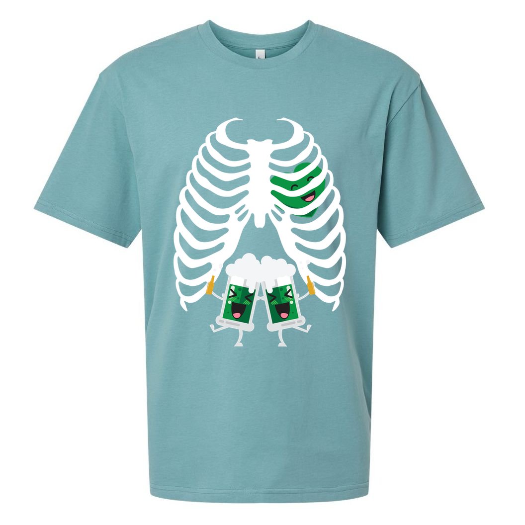Pregnant Beer Skeleton Irish Baby Sueded Cloud Jersey T-Shirt