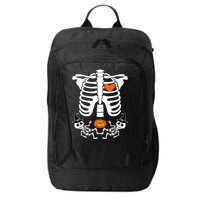 Pregnant Halloween Skeleton Baby Twins Witch Pumpkin Costume City Backpack