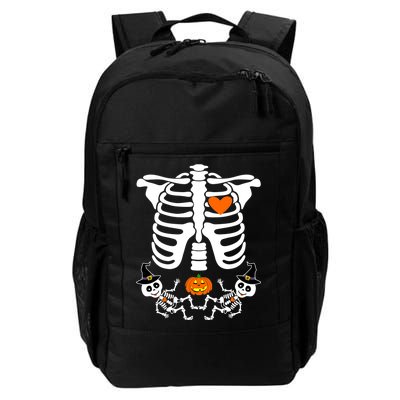 Pregnant Halloween Skeleton Baby Twins Witch Pumpkin Costume Daily Commute Backpack