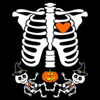 Pregnant Halloween Skeleton Baby Twins Witch Pumpkin Costume Bucket Hat