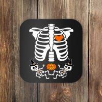 Pregnant Halloween Skeleton Baby Twins Witch Pumpkin Costume Coaster