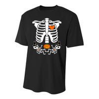 Pregnant Halloween Skeleton Baby Twins Witch Pumpkin Costume Youth Performance Sprint T-Shirt