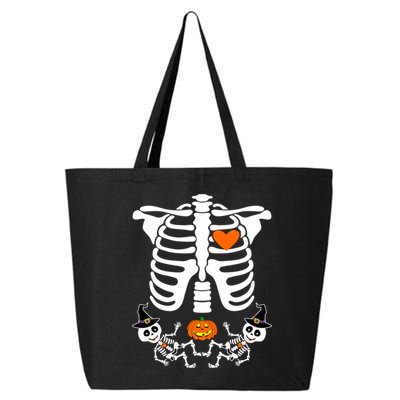 Pregnant Halloween Skeleton Baby Twins Witch Pumpkin Costume 25L Jumbo Tote