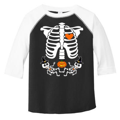 Pregnant Halloween Skeleton Baby Twins Witch Pumpkin Costume Toddler Fine Jersey T-Shirt