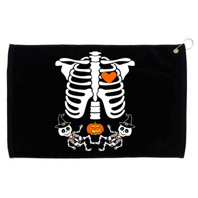 Pregnant Halloween Skeleton Baby Twins Witch Pumpkin Costume Grommeted Golf Towel