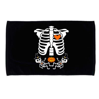 Pregnant Halloween Skeleton Baby Twins Witch Pumpkin Costume Microfiber Hand Towel