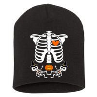 Pregnant Halloween Skeleton Baby Twins Witch Pumpkin Costume Short Acrylic Beanie