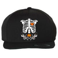 Pregnant Halloween Skeleton Baby Twins Witch Pumpkin Costume Wool Snapback Cap