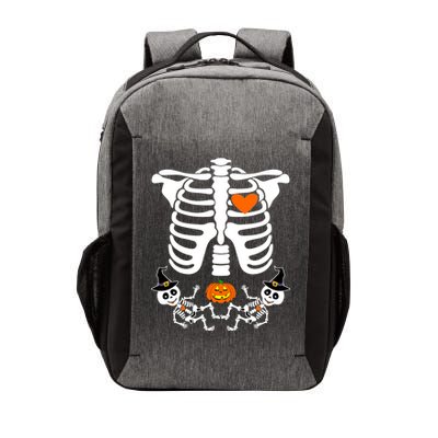 Pregnant Halloween Skeleton Baby Twins Witch Pumpkin Costume Vector Backpack