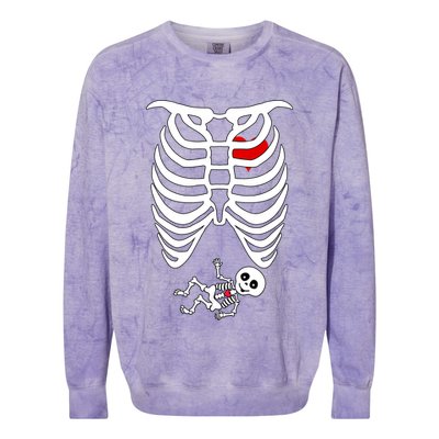 Pregnant Skeleton Colorblast Crewneck Sweatshirt