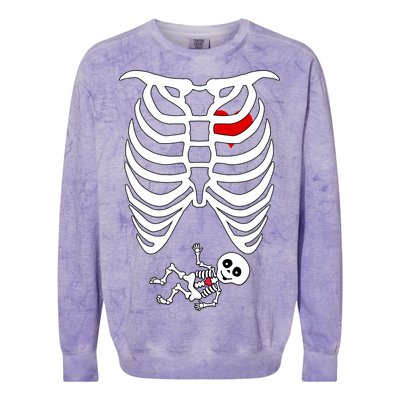 Pregnant Skeleton Colorblast Crewneck Sweatshirt