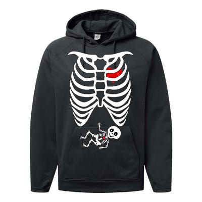 Pregnant Skeleton Performance Fleece Hoodie