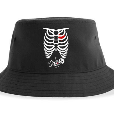 Pregnant Skeleton Sustainable Bucket Hat