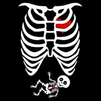 Pregnant Skeleton Button