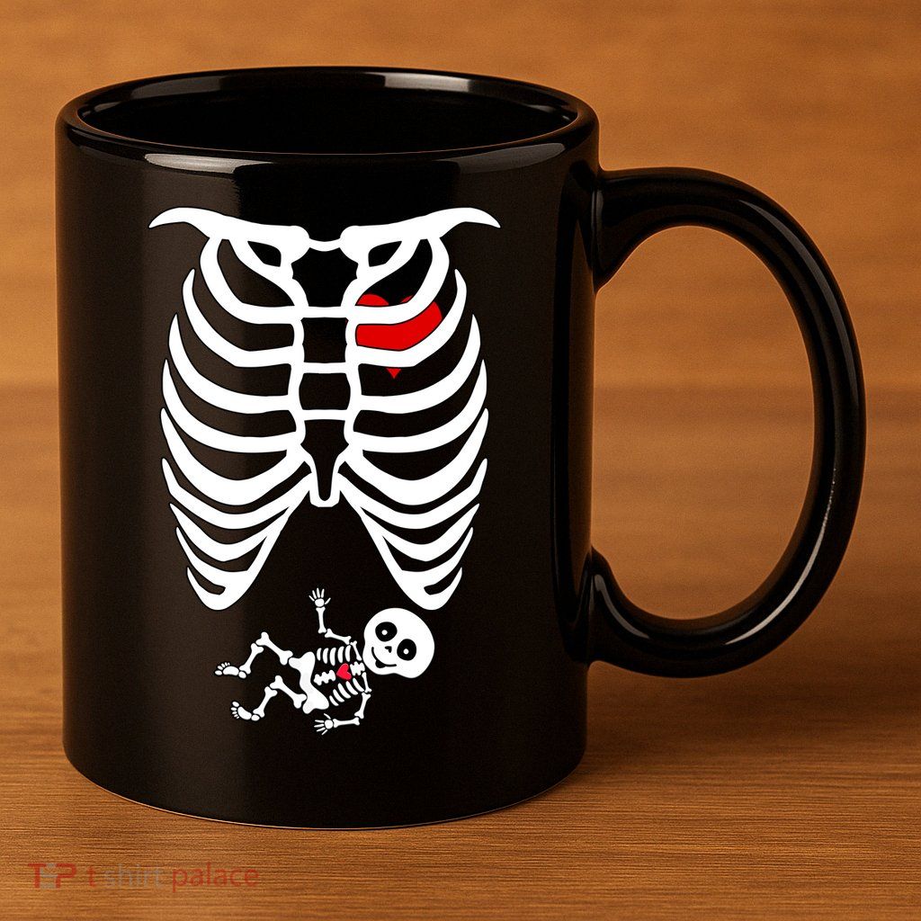 Pregnant Skeleton 11oz C Handle Ceramic Mug