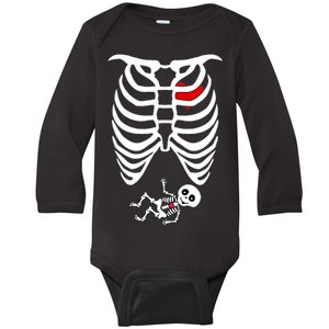 Pregnant Skeleton Baby Long Sleeve Bodysuit