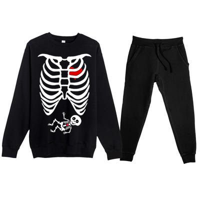 Pregnant Skeleton Premium Crewneck Sweatsuit Set