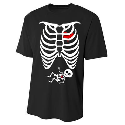 Pregnant Skeleton Performance Sprint T-Shirt