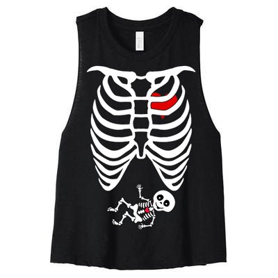 Pregnant Skeleton Women's Racerback Cropped Tank