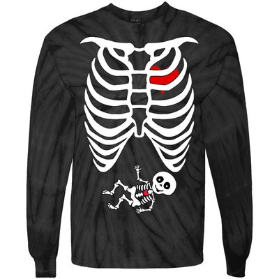 Pregnant Skeleton Tie-Dye Long Sleeve Shirt