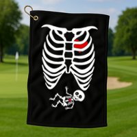 Pregnant Skeleton Golf Towel