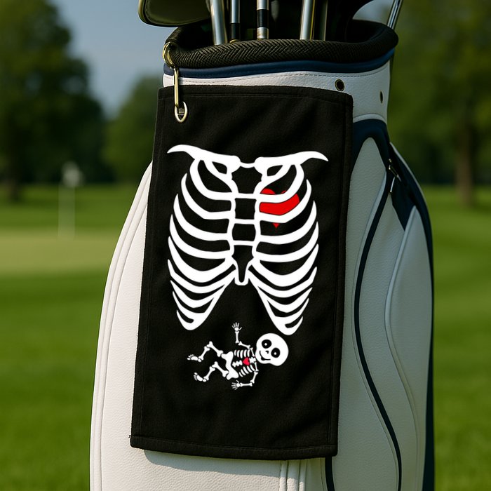 Pregnant Skeleton Golf Towel