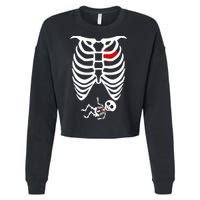 Pregnant Skeleton Cropped Pullover Crew