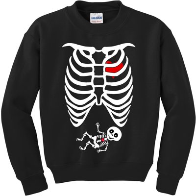 Pregnant Skeleton Kids Sweatshirt