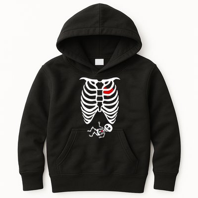 Pregnant Skeleton Kids Hoodie