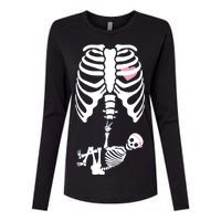 Pregnant Skeleton Baby Girl Halloween Costume Womens Cotton Relaxed Long Sleeve T-Shirt