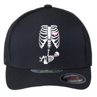 Pregnant Skeleton Baby Girl Halloween Costume Flexfit Unipanel Trucker Cap