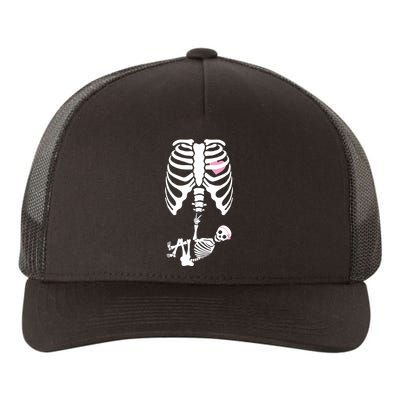 Pregnant Skeleton Baby Girl Halloween Costume Yupoong Adult 5-Panel Trucker Hat