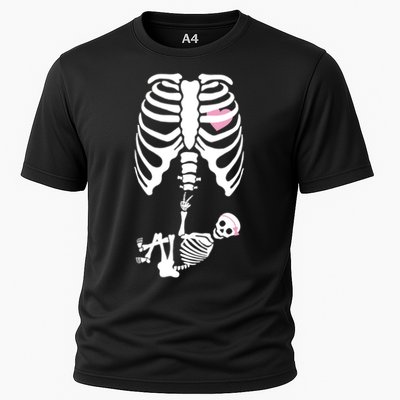 Pregnant Skeleton Baby Girl Halloween Costume Performance Shirt