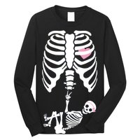 Pregnant Skeleton Baby Girl Halloween Costume Long Sleeve Shirt