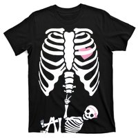 Pregnant Skeleton Baby Girl Halloween Costume T-Shirt