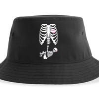 Pregnant Skeleton Baby Girl Halloween Costume Sustainable Bucket Hat