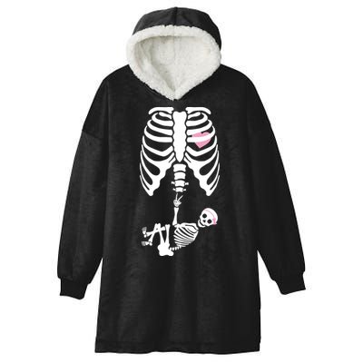 Pregnant Skeleton Baby Girl Halloween Costume Hooded Wearable Blanket