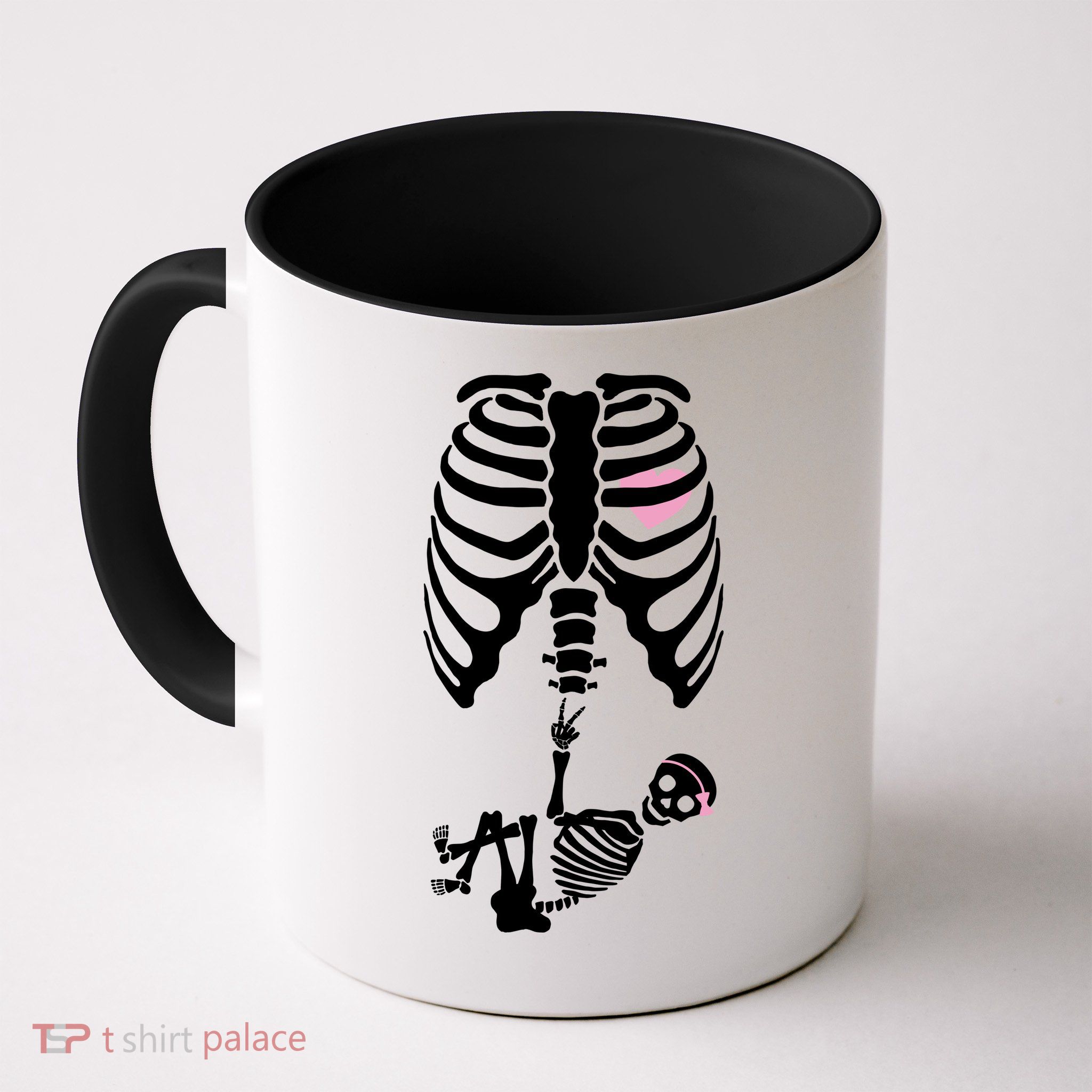 Pregnant Skeleton Baby Girl Halloween Costume Mug