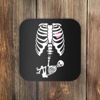 Pregnant Skeleton Baby Girl Halloween Costume Coaster