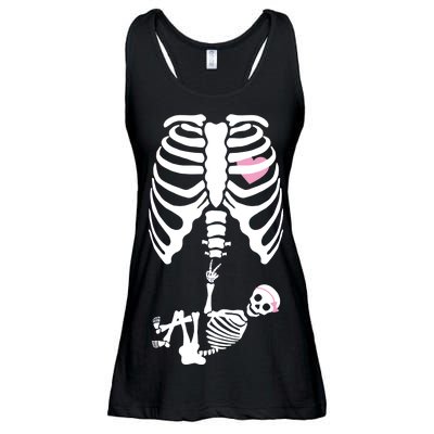 Pregnant Skeleton Baby Girl Halloween Costume Ladies Essential Flowy Tank