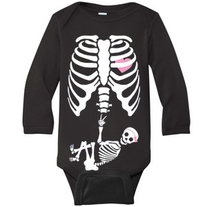 Pregnant Skeleton Baby Girl Halloween Costume Baby Long Sleeve Bodysuit