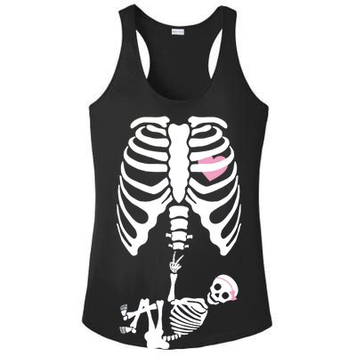 Pregnant Skeleton Baby Girl Halloween Costume Ladies PosiCharge Competitor Racerback Tank