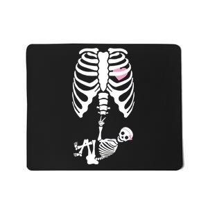 Pregnant Skeleton Baby Girl Halloween Costume Mousepad