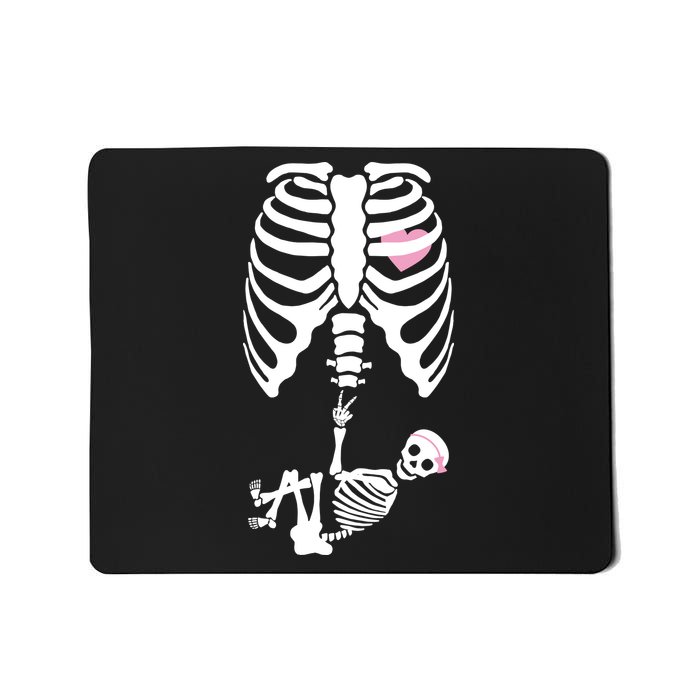 Pregnant Skeleton Baby Girl Halloween Costume Mousepad