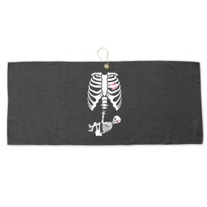 Pregnant Skeleton Baby Girl Halloween Costume Large Microfiber Waffle Golf Towel